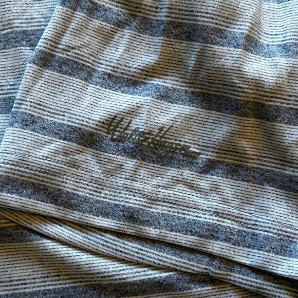 Walter Hagen 11 Denim Blue and White Striped UPF 50 Men's Polo Shirt Large - Picture 6 of 10